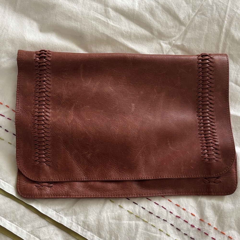 ELF Brown Leather Clutch